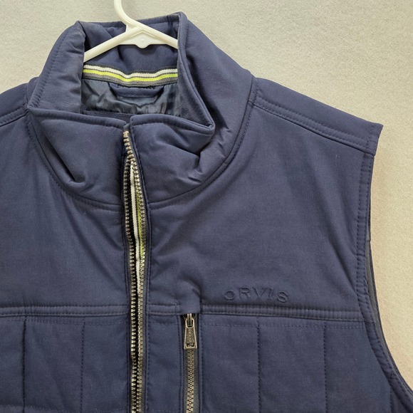 ORVIS Quilted Puffer Vest Navy Blue Full Zip Pockets Mens Lg Classic Collection - Picture 5 of 10